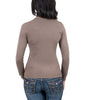 Real Cashmere Brown V-Neck Cashmere Blend WomensSweater