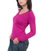 Real Cashmere Fuschia V-Neck Cashmere Blend WomensSweater