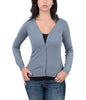 Real Cashmere Grey Cashmere Blend WomensV-Neck Cardigan-M