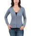 Real Cashmere Grey Cashmere Blend WomensV-Neck Cardigan-M