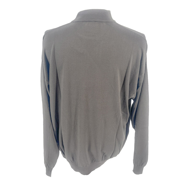 Cotton-Modal Blend Mock Neck Big Mens Taupe Sweater by Real Cashmere