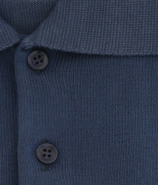 Cotton-Modal Blend Polo Big Mens Navy Blue Sweater by Real Cashmere