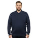 Cotton-Modal Blend Polo Big Mens Navy Blue Sweater by Real Cashmere