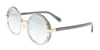 Jimmy Choo  Crystal Ruthenium Round Sunglasses