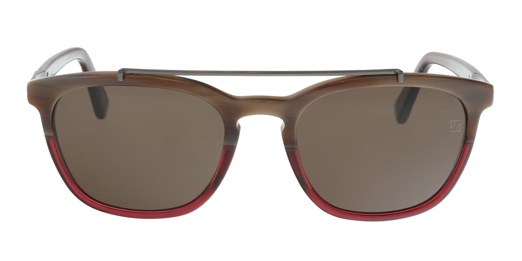 Ermenegildo Zegna  Burgundy Square Sunglasses