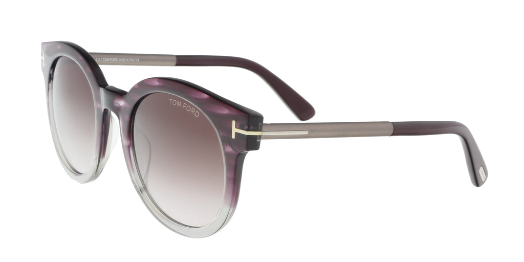 Tom Ford FT0435 83T JANINA Purple/Gray Round Sunglasses