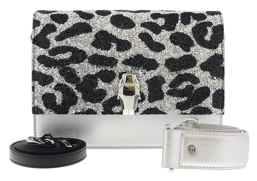 Class Roberto Cavalli Milano Rmx 00 Silver/Black Large Shoulder Bag