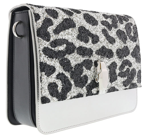 Class Roberto Cavalli Milano Rmx 00 Silver/Black Large Shoulder Bag