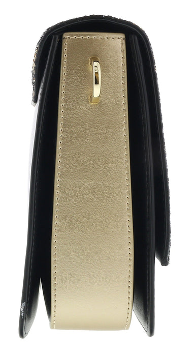 Class Roberto Cavalli Milano Rmx 00 Light Gold/Black Large Shoulder Bag