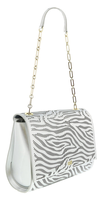 Roberto Cavalli Class Audrey Silver Medium Shoulder Bag