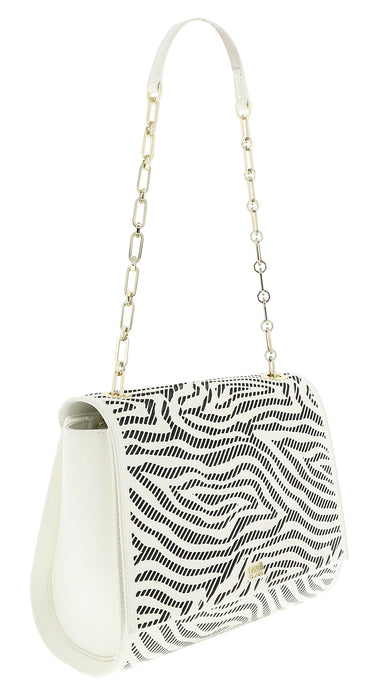 Roberto Cavalli GQLPA0 B20 White/Black Audrey Medium Shoulder Bag