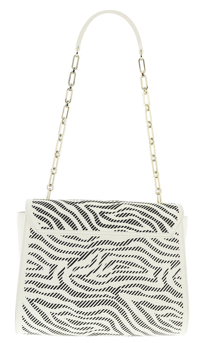 Roberto Cavalli GQLPA0 B20 White/Black Audrey Medium Shoulder Bag
