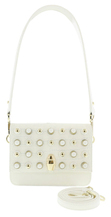 Roberto Cavalli GQLPAS 10 White Milano Rmx 0 Medium Shoulder Bag