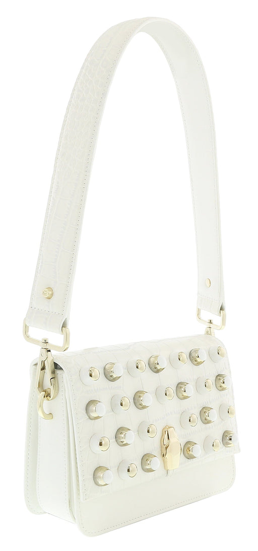 Roberto Cavalli GQLPAS 10 White Milano Rmx 0 Medium Shoulder Bag