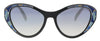 Prada PR 14US LDM5R0 Black Cat eye Sunglasses