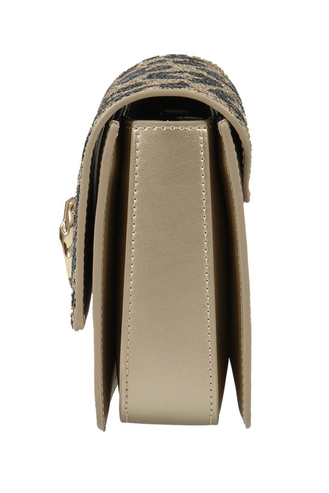 Roberto Cavalli Class GWLPCE D61 Milano Rmx 0 Beige/Gold Medium Shoulder Bag