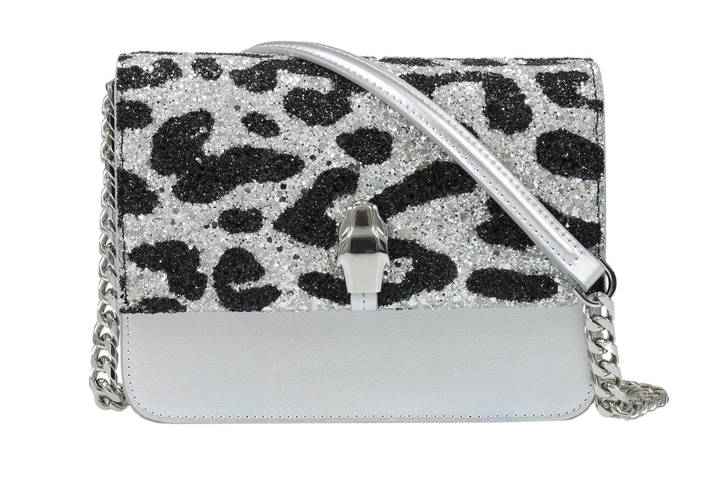 Roberto Cavalli Class GWLPCE G25 Milano Rmx 0 Silver/Black Medium Shoulder Bag