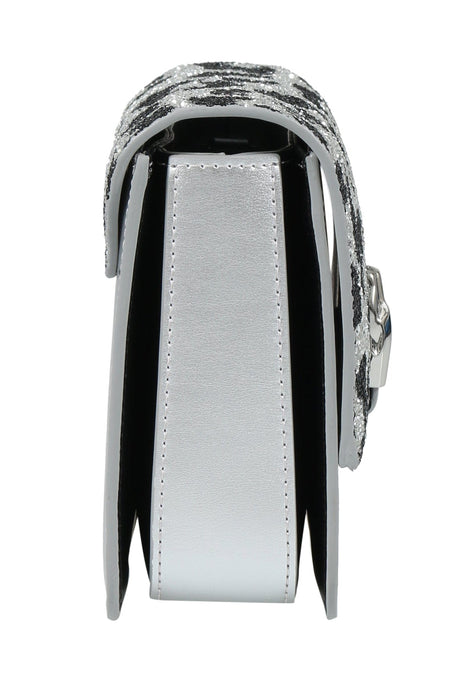 Roberto Cavalli Class GWLPCE G25 Milano Rmx 0 Silver/Black Medium Shoulder Bag
