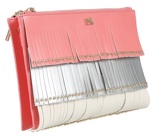 Roberto Cavalli Class GWLPD0 T30 Aloha 001 Peach/Silver Clutch
