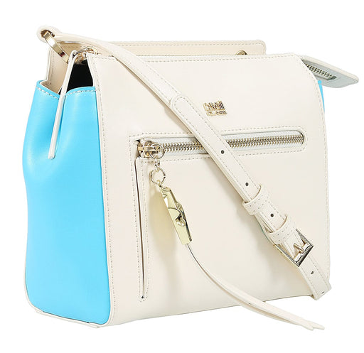 Roberto Cavalli Class GWLPD4 T37 Brigitte 00 Ivory/Blue Small Shoulder Bag