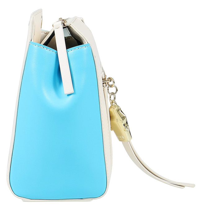 Roberto Cavalli Class GWLPD4 T37 Brigitte 00 Ivory/Blue Small Shoulder Bag