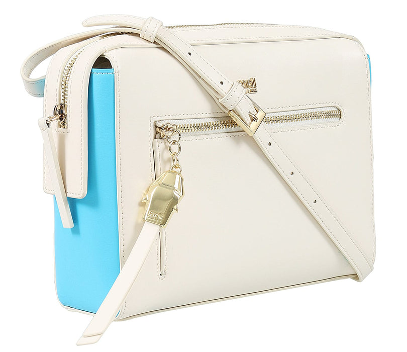 Roberto Cavalli Class GWLPD5 T37 Brigitte 0 Ivory/Blue Medium Shoulder Bag