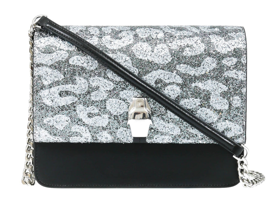 Roberto Cavalli Class GWLPCF B13 Milano Rmx 00 Black/ Silver Large Shoulder Bag