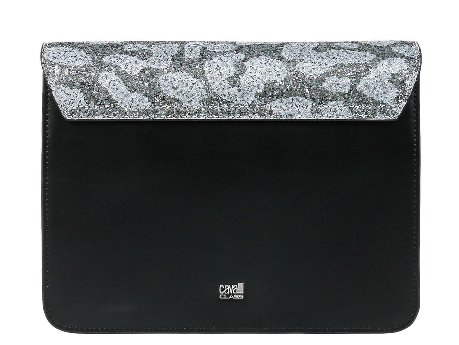 Roberto Cavalli Class GWLPCF B13 Milano Rmx 00 Black/ Silver Large Shoulder Bag