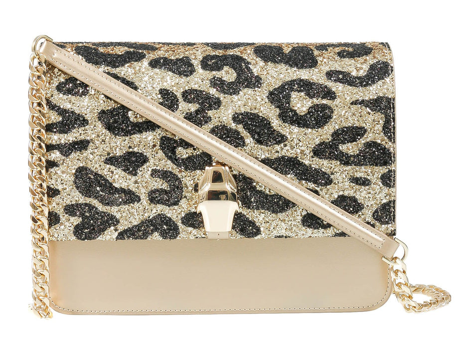 Roberto Cavalli Class GWLPCF D61 Milano Rmx 00 Gold/ Black Large Shoulder Bag