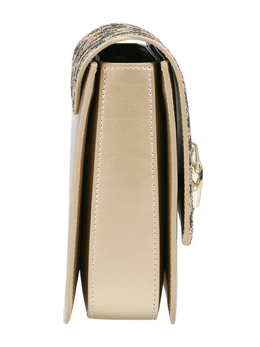 Roberto Cavalli Class GWLPCF D61 Milano Rmx 00 Gold/ Black Large Shoulder Bag