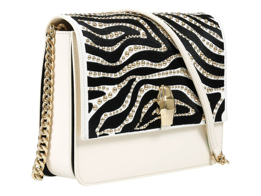 Roberto Cavalli Class GWLPCN 010 Milano Rmx 01 Black/White Large Shoulder Bag