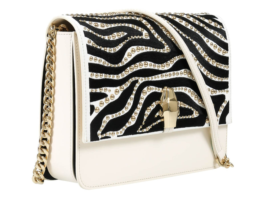 Roberto Cavalli Class GWLPCN 010 Milano Rmx 01 Black/White Large Shoulder Bag