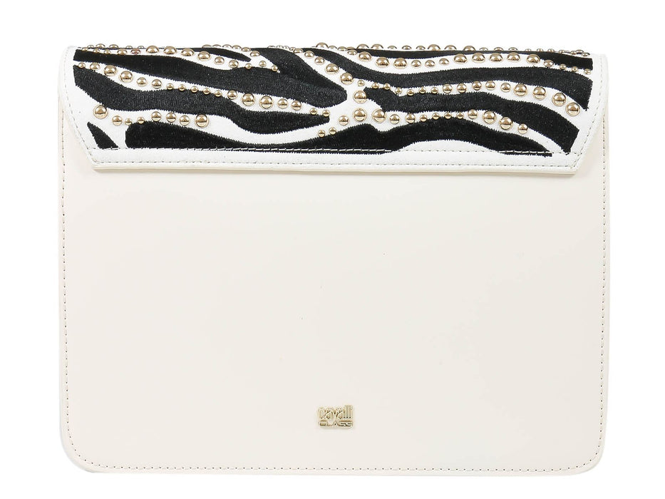 Roberto Cavalli Class GWLPCN 010 Milano Rmx 01 Black/White Large Shoulder Bag