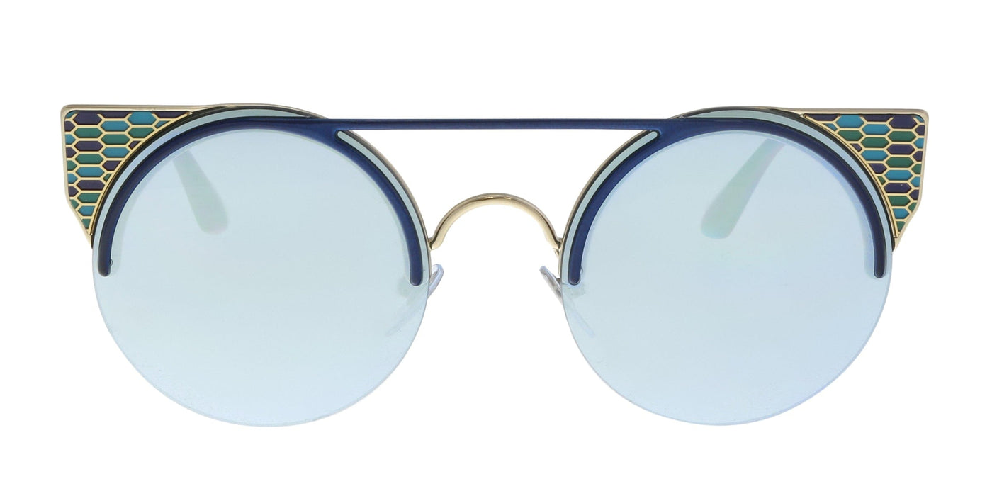Bulgari BV6088 20206J Blue/ Pale Gold Cat eye Sunglasses