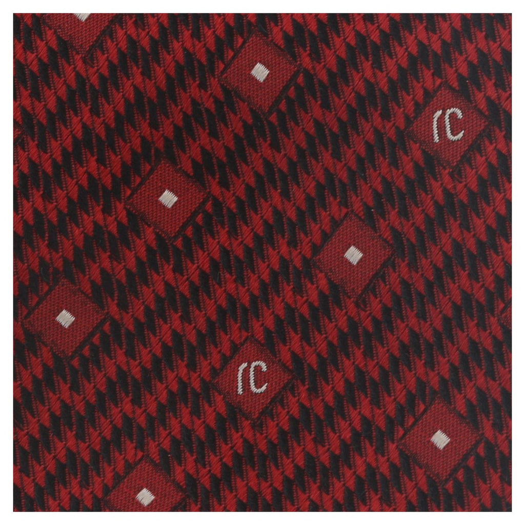 Roberto Cavalli ESZ023 D0145 Red/Black Micro Diamond Tie