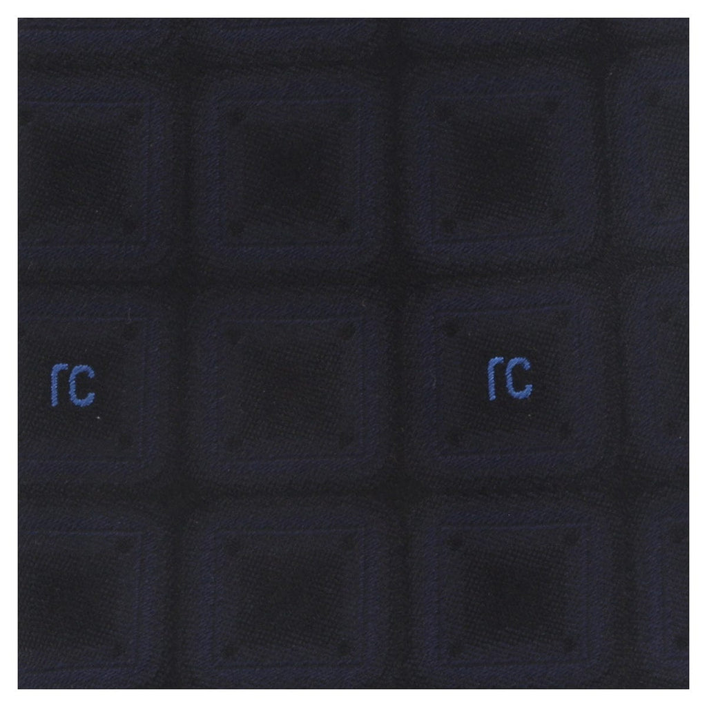 Roberto Cavalli ESZ033 04500 Navy Blue Geometric Square Tie