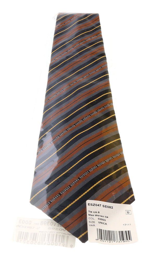 Roberto Cavalli ESZ047 03503 Brown Regimental Stripe Tie