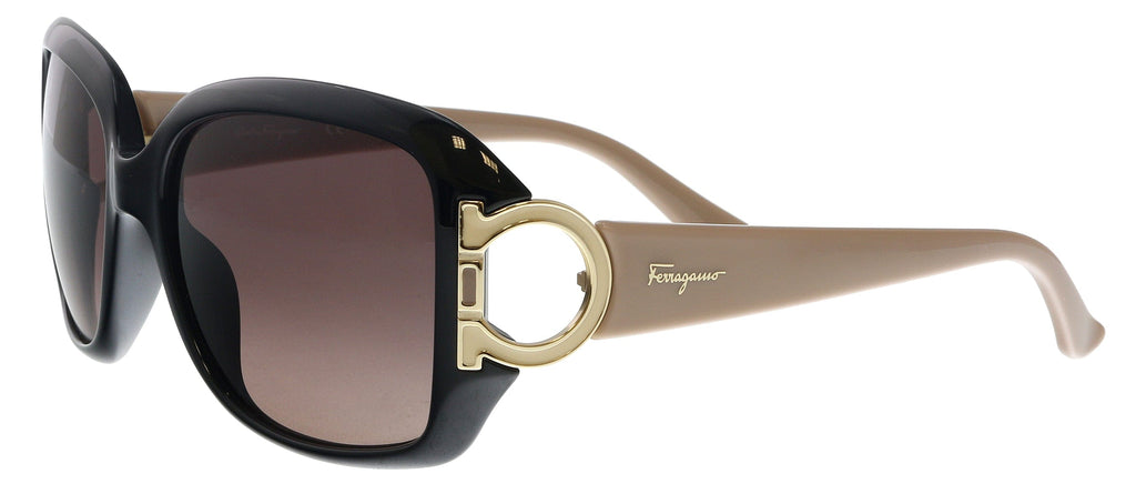 Salvatore Ferragamo SF666S 001 Black Square Sunglasses