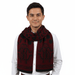 Roberto Cavalli ESZ030 02000 Burgundy Wool Blend Leopard Print Mens Scarf
