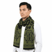 Roberto Cavalli ESZ030 04000 Green Wool Blend Leopard Print Mens Scarf