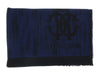 Roberto Cavalli ESZ052 04500 Blue Wool Blend Grunge Mens Scarf