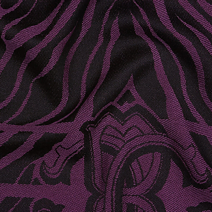 Roberto Cavalli ESZ057 03000 Purple Wool Blend Tiger Print Mens Scarf
