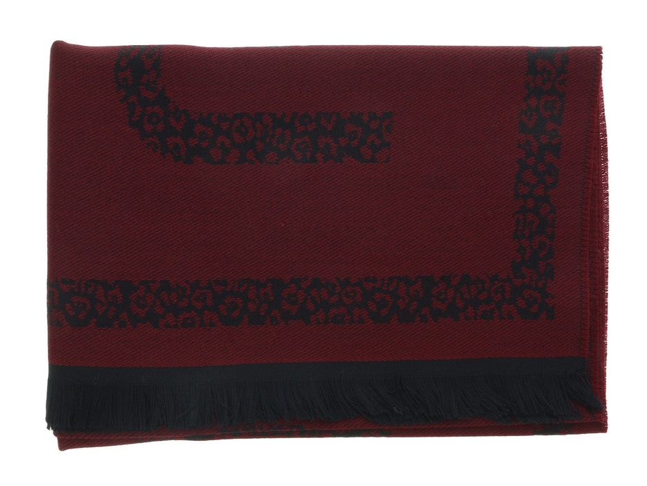 Roberto Cavalli ESZ058 02000 Red Wool Blend Signature Mens Scarf