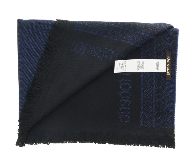 Roberto Cavalli Men's Royal Signature Print Wool Blend Scarf