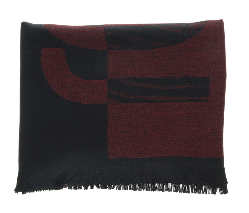 Roberto Cavalli ESZ063 02000 Red Wool Blend Signature Mens Scarf