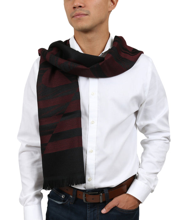 Roberto Cavalli ESZ063 02000 Red Wool Blend Signature Mens Scarf