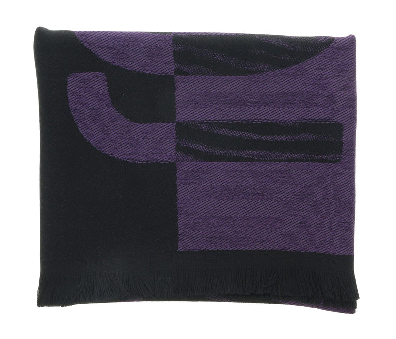 Roberto Cavalli ESZ063 03000 Purple Wool Blend Signature Mens Scarf