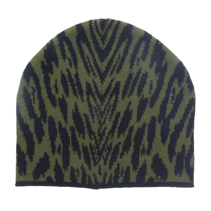 Roberto Cavalli  ESZ026 D0491 Black/Military Green Jaguar Beanie Hat