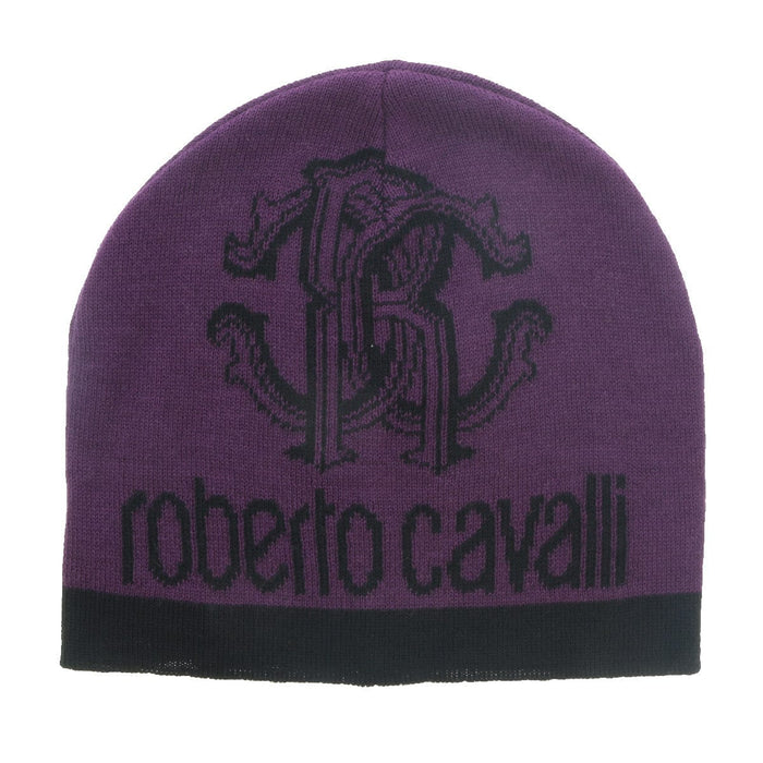 Roberto Cavalli  ESZ027 03000 Purple Logo Beanie Hat