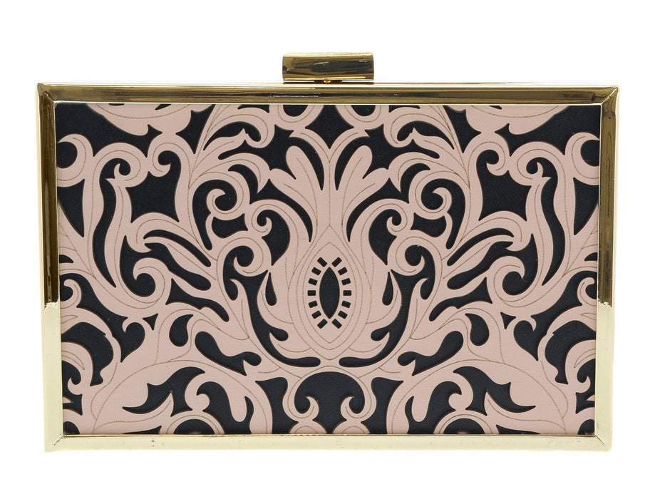 Roberto Cavalli HXLPB3 D96 Nude/Black Box Clutch